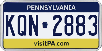 PA license plate KQN2883
