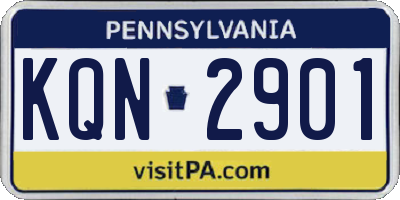 PA license plate KQN2901