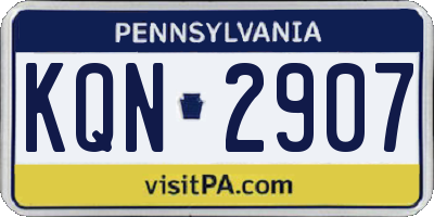 PA license plate KQN2907