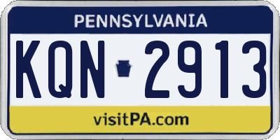 PA license plate KQN2913
