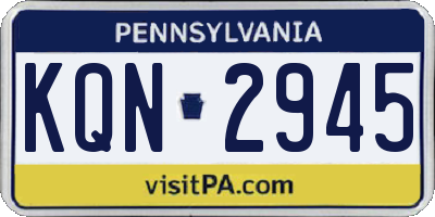 PA license plate KQN2945