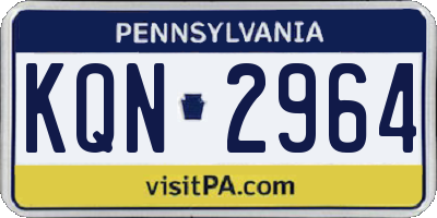 PA license plate KQN2964