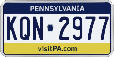 PA license plate KQN2977