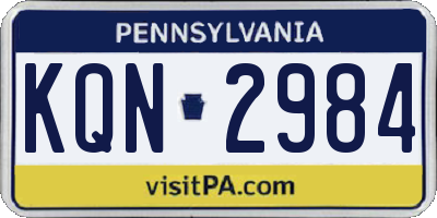 PA license plate KQN2984