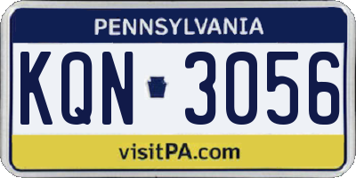PA license plate KQN3056