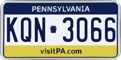 PA license plate KQN3066