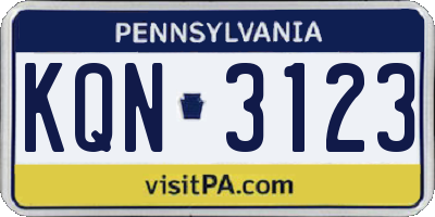 PA license plate KQN3123