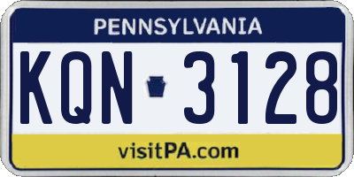 PA license plate KQN3128