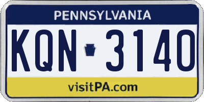 PA license plate KQN3140