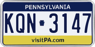 PA license plate KQN3147