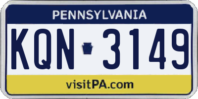 PA license plate KQN3149