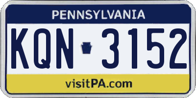 PA license plate KQN3152