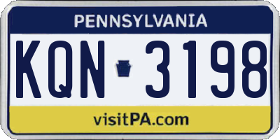 PA license plate KQN3198