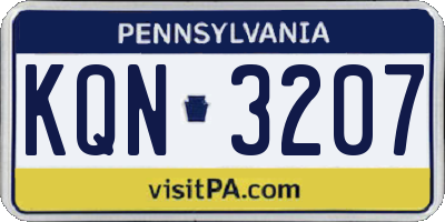 PA license plate KQN3207