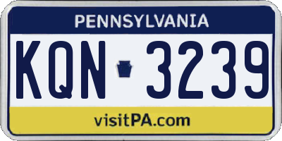 PA license plate KQN3239