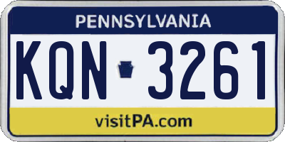 PA license plate KQN3261