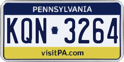 PA license plate KQN3264