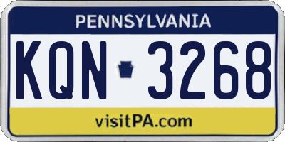 PA license plate KQN3268