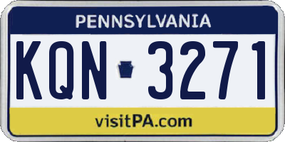 PA license plate KQN3271