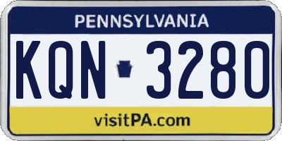 PA license plate KQN3280