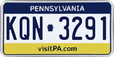 PA license plate KQN3291
