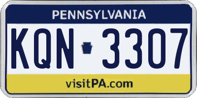 PA license plate KQN3307