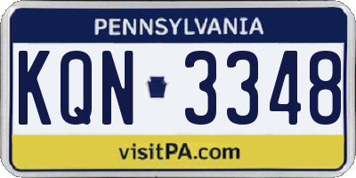 PA license plate KQN3348