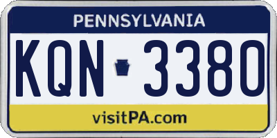 PA license plate KQN3380