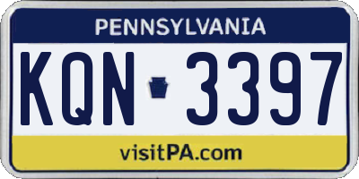 PA license plate KQN3397