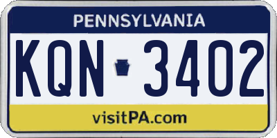 PA license plate KQN3402