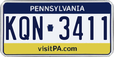 PA license plate KQN3411