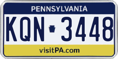 PA license plate KQN3448