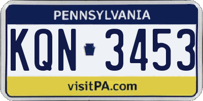PA license plate KQN3453