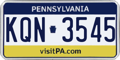 PA license plate KQN3545