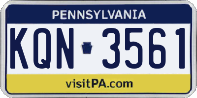 PA license plate KQN3561