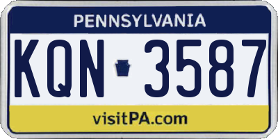 PA license plate KQN3587