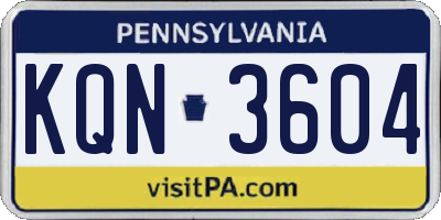 PA license plate KQN3604