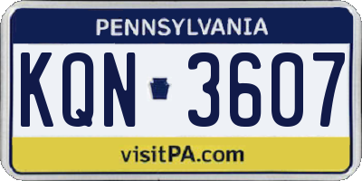 PA license plate KQN3607