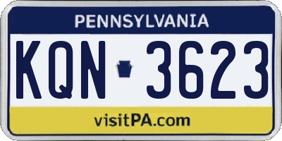 PA license plate KQN3623