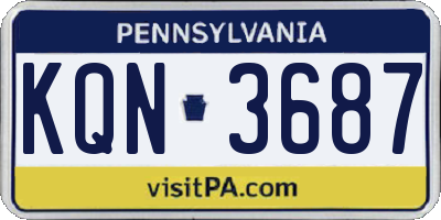 PA license plate KQN3687
