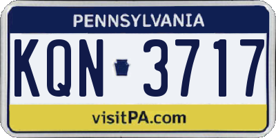 PA license plate KQN3717