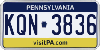 PA license plate KQN3836