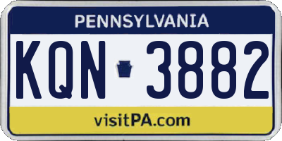 PA license plate KQN3882