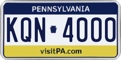 PA license plate KQN4000