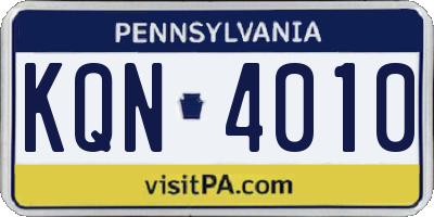 PA license plate KQN4010
