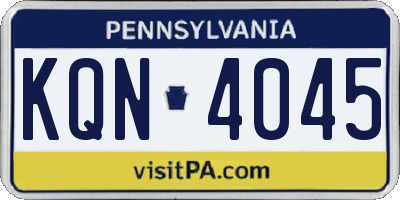 PA license plate KQN4045