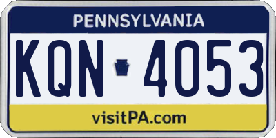 PA license plate KQN4053