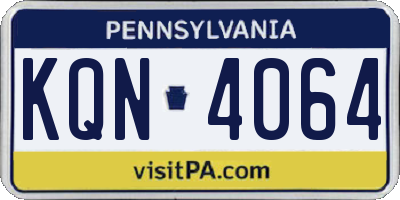 PA license plate KQN4064