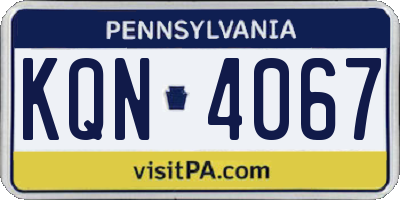 PA license plate KQN4067