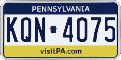 PA license plate KQN4075